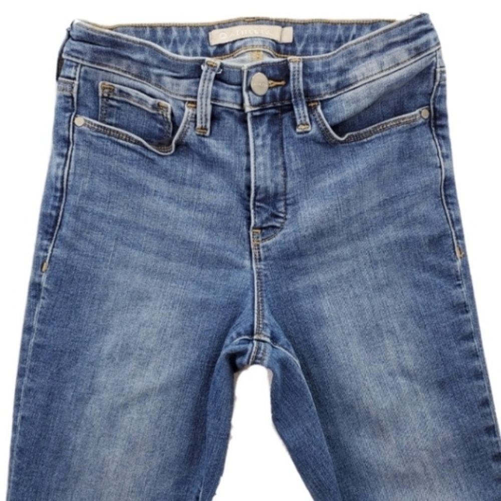 Athleta Sculptek Blue Jean 0 25x28 Azure Medium Wash Skinny Stretchy Athleisure - Picture 9 of 15